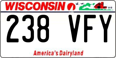 WI license plate 238VFY