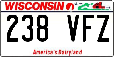 WI license plate 238VFZ
