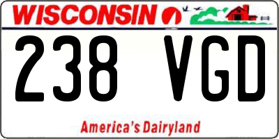 WI license plate 238VGD