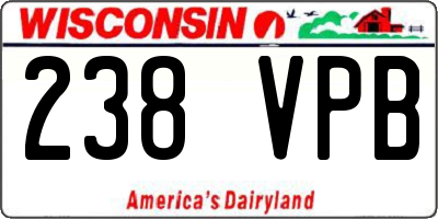 WI license plate 238VPB