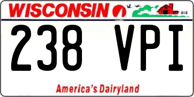 WI license plate 238VPI