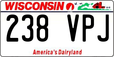WI license plate 238VPJ