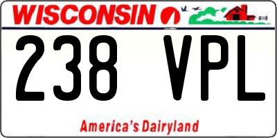 WI license plate 238VPL