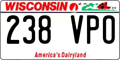 WI license plate 238VPO