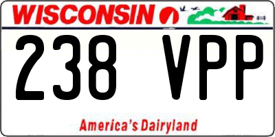 WI license plate 238VPP