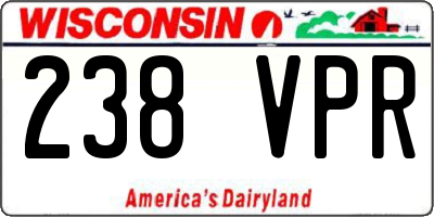 WI license plate 238VPR