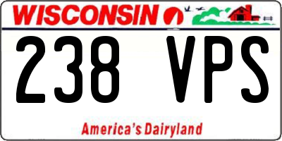 WI license plate 238VPS