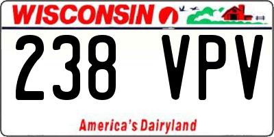 WI license plate 238VPV
