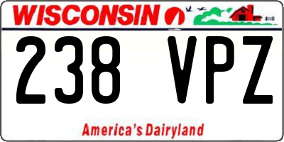 WI license plate 238VPZ