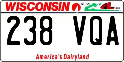 WI license plate 238VQA