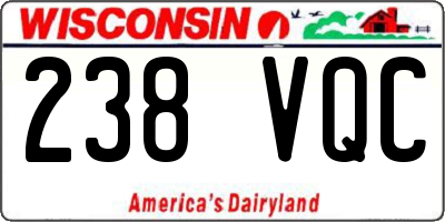 WI license plate 238VQC