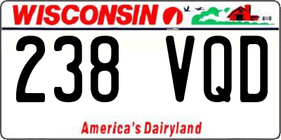 WI license plate 238VQD