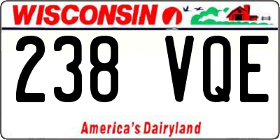 WI license plate 238VQE