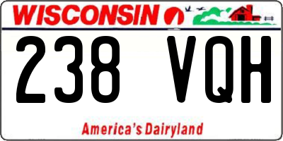 WI license plate 238VQH