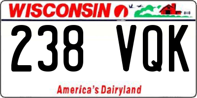 WI license plate 238VQK