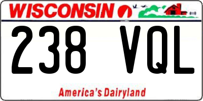 WI license plate 238VQL