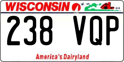 WI license plate 238VQP