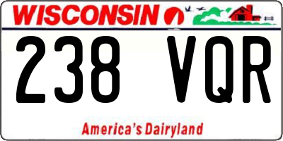 WI license plate 238VQR