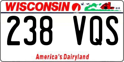 WI license plate 238VQS