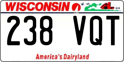 WI license plate 238VQT