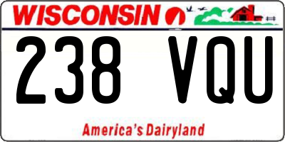 WI license plate 238VQU