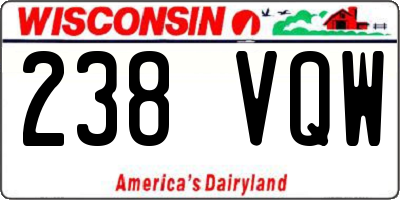 WI license plate 238VQW