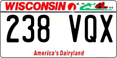 WI license plate 238VQX