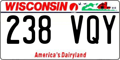 WI license plate 238VQY