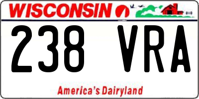 WI license plate 238VRA