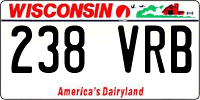 WI license plate 238VRB