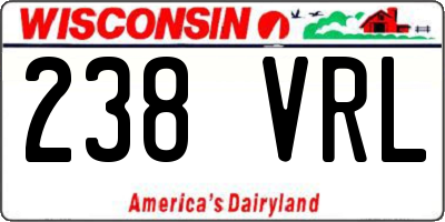 WI license plate 238VRL