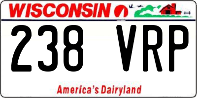 WI license plate 238VRP