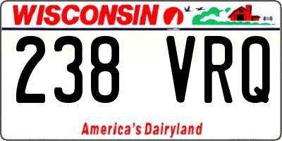 WI license plate 238VRQ