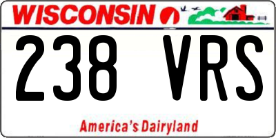 WI license plate 238VRS