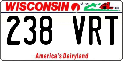 WI license plate 238VRT