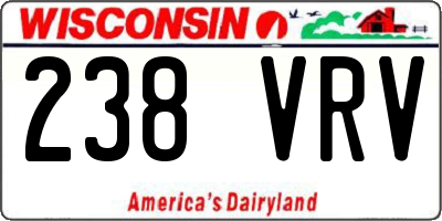 WI license plate 238VRV