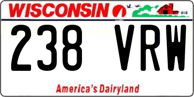 WI license plate 238VRW
