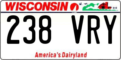 WI license plate 238VRY