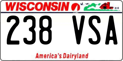 WI license plate 238VSA