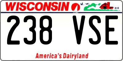 WI license plate 238VSE