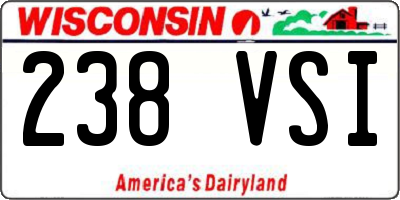 WI license plate 238VSI