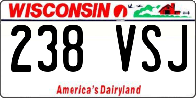 WI license plate 238VSJ