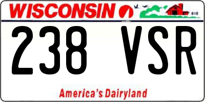 WI license plate 238VSR