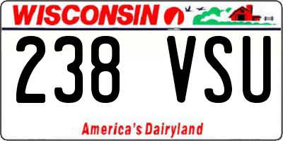 WI license plate 238VSU
