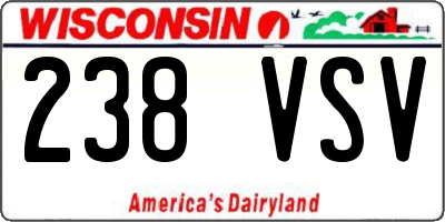 WI license plate 238VSV