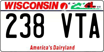 WI license plate 238VTA