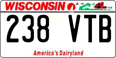 WI license plate 238VTB