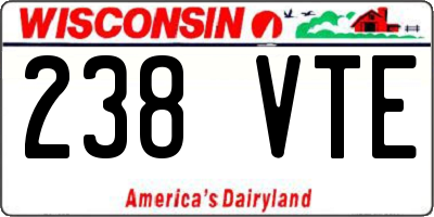 WI license plate 238VTE