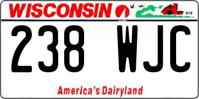 WI license plate 238WJC