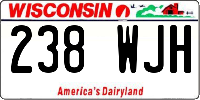 WI license plate 238WJH